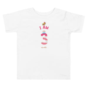 Chocolate Unicorn - I'm 3 (plain) Toddler Short Sleeve Tee