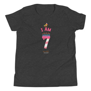 Chocolate Unicorn - I'm 7 (plain) Youth Short Sleeve T-Shirt